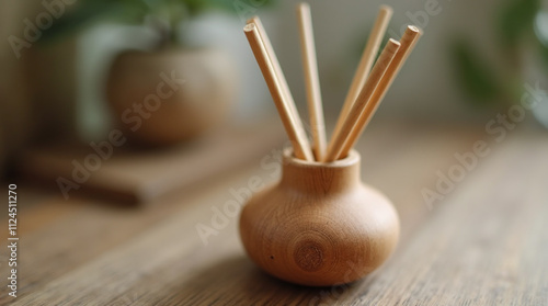 Wooden Reed Diffuser with Sticks for Home and Aromatherapy  photo