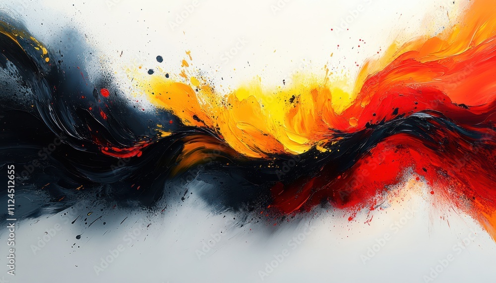 Dynamic Abstract Color Explosion German Flag Red Yellow Black Art Modern Expressionism Celebration Dynamic Abstract Color Explosion German Flag Red Yellow Black Art Modern Expressionism Celebration