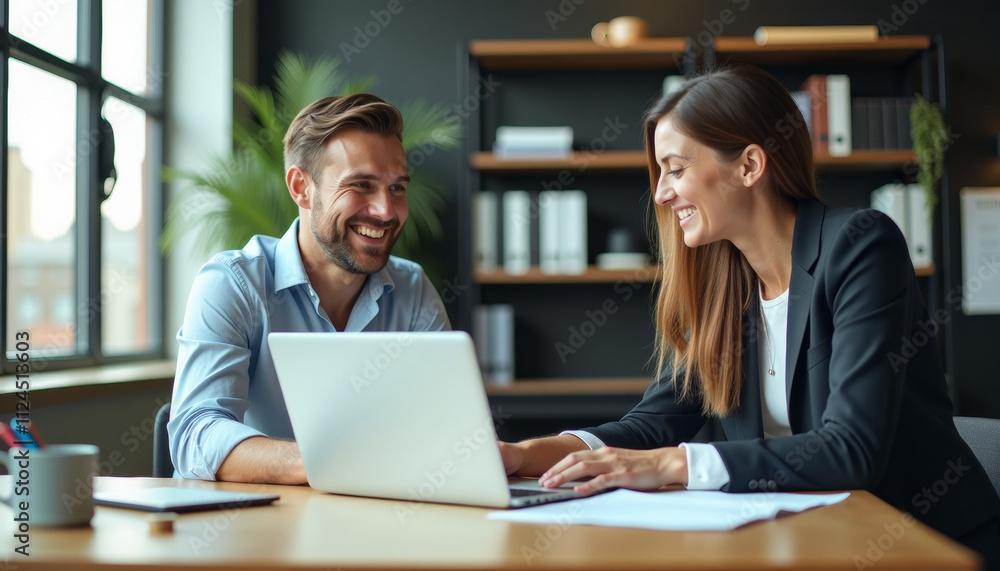 Fototapeta premium Business Collaboration in Modern Office