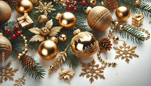 PNG Gold Christmas balls gold christmas jewelry.