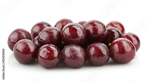 Fresh and Juicy Red Plums arranged Neatly on a White Surface for Healthy Snack or Dessert Concept