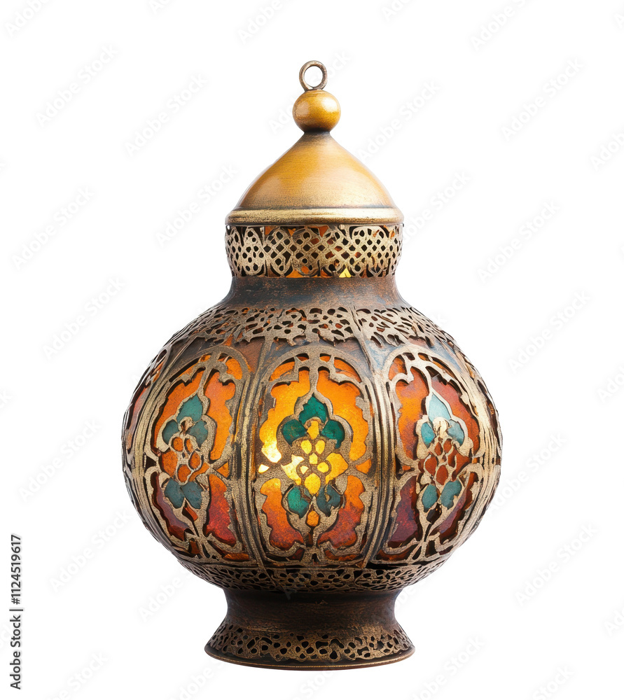 Traditional arabic lamp with intricate geometric patterns Traditional arabic lamp with intricate geometric patterns