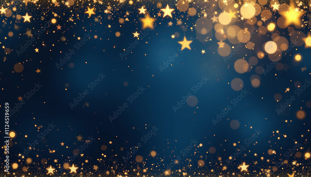 Golden Starry Night Background