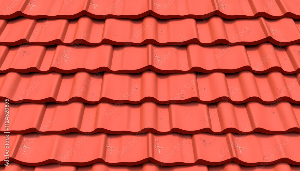 background texture pattern of seamless modern red clay roof tiles, angled photoshot background texture pattern of seamless modern red clay roof tiles, angled photoshot