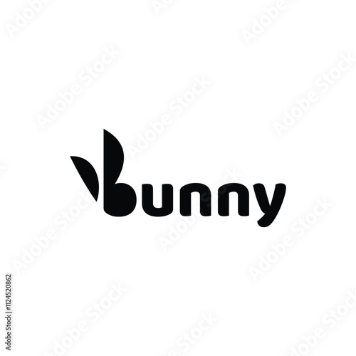 bunny wordmark logo design, typography text template