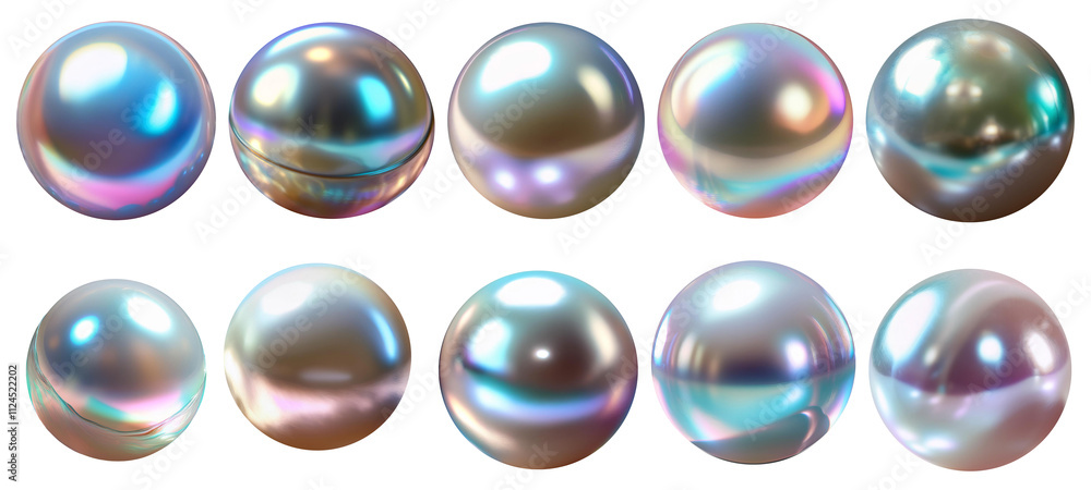 Close-Up Illustration of a Lustrous Pearl with Smooth Surface and Subtle Iridescence Close-Up Illustration of a Lustrous Pearl with Smooth Surface and Subtle Iridescence