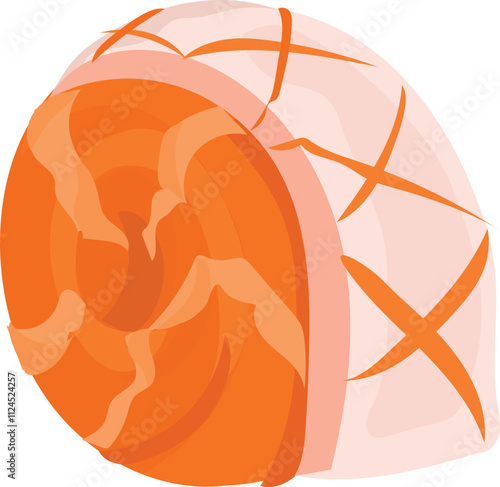 Vector illustration of a fresh salmon fillet with vibrant orange flesh and visible lines.