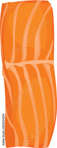 Vector illustration of a fresh salmon fillet with vibrant orange flesh and visible lines.