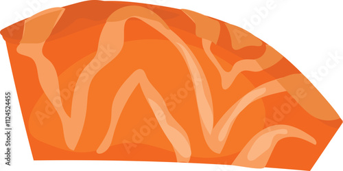 Vector illustration of a fresh salmon fillet with vibrant orange flesh and visible lines.