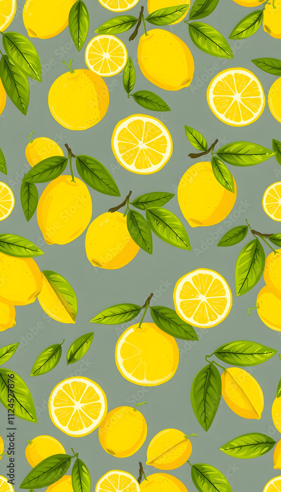 Fresh lemon pattern, Fresh lemon pattern,