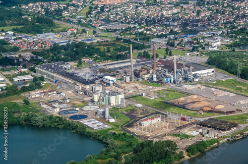 vue arienne de la zone industrielle de Rouen photo