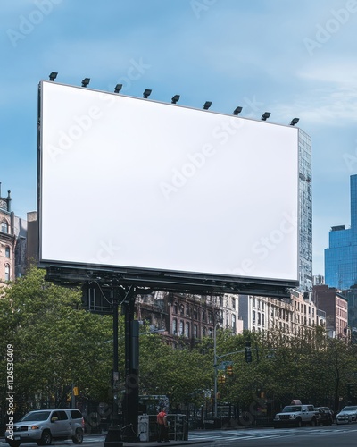 Blank billboard in city. photo