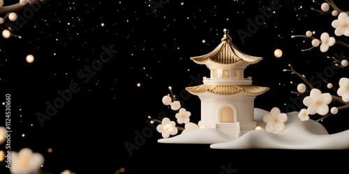 Serene Winter Pagoda: A min...