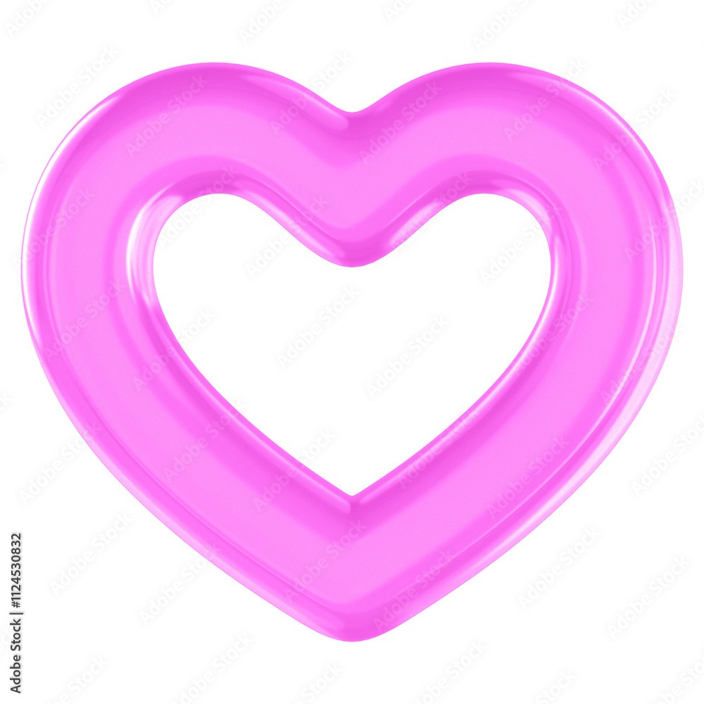 Pink heart png 3D element, transparent background Pink heart png 3D element, transparent background