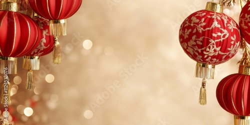 Red Lanterns Festive Backgr...