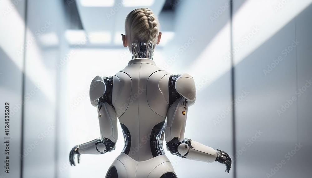 Female Robot Seen from Behind Female Robot Seen from Behind