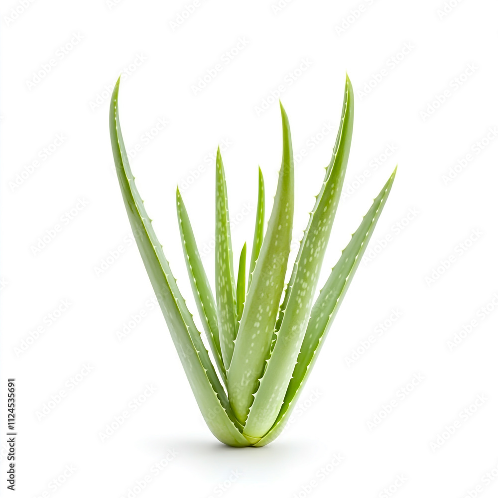 Green aloe vera plant isolated on white background. Green aloe vera plant isolated on white background.