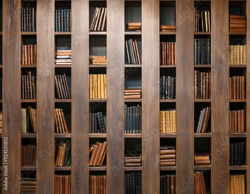 Wallpaper Mural Bookshelf with Books - Front View Torontodigital.ca