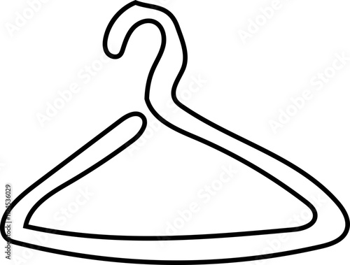 Outline Illustration of a Clothes Hanger.