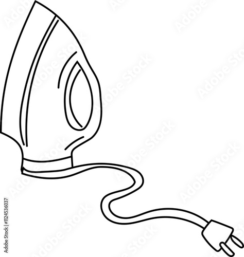 Outline Illustration of an Electric Iron.