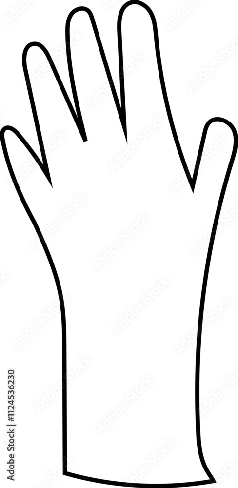 Obraz premium Outline Illustration of a Protective Glove.