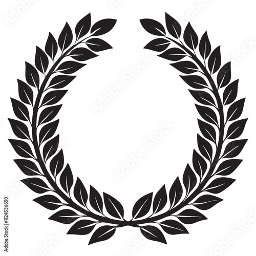 Laurel wreath outline set with hand drawn branches 
