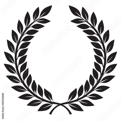 Laurel wreath outline set with hand drawn branches 
