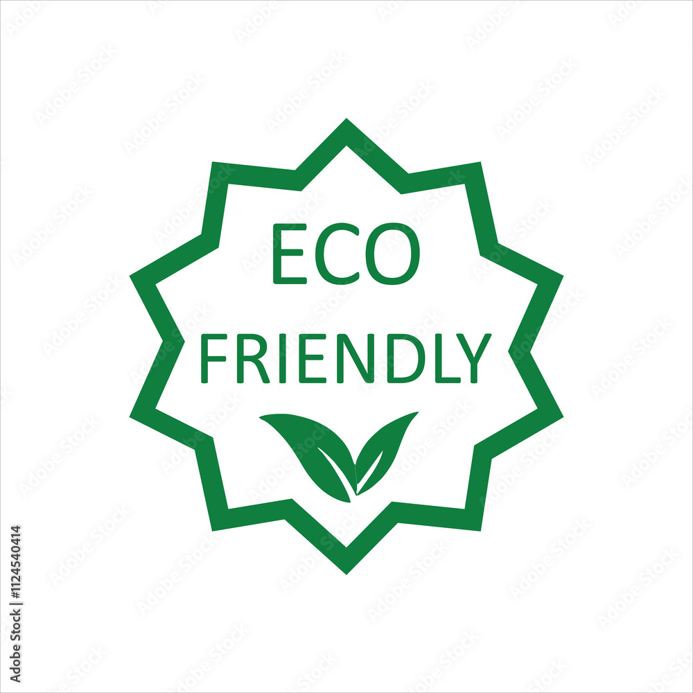 Eco Friendly Sticker, Label icon for packaging Eco Friendly Sticker, Label icon for packaging