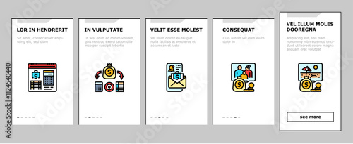 planning budget finance income onboarding mobile vector investment cashflow, management optimization, prioritization tracking planning budget finance income illustrations