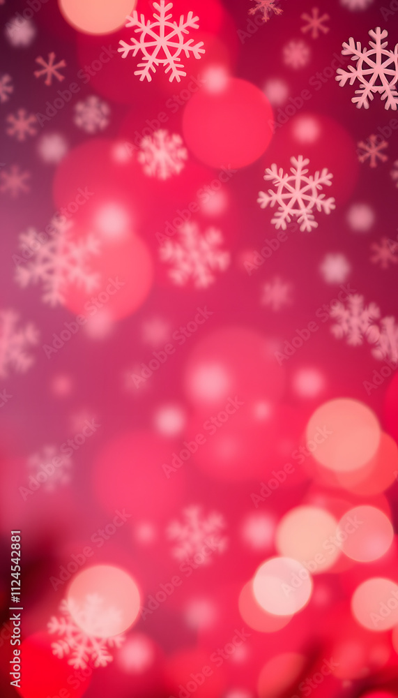 Christmas wallpaper pattern snowflakes background banner red copyspace copy space, blurry foreground Christmas wallpaper pattern snowflakes background banner red copyspace copy space, blurry foreground