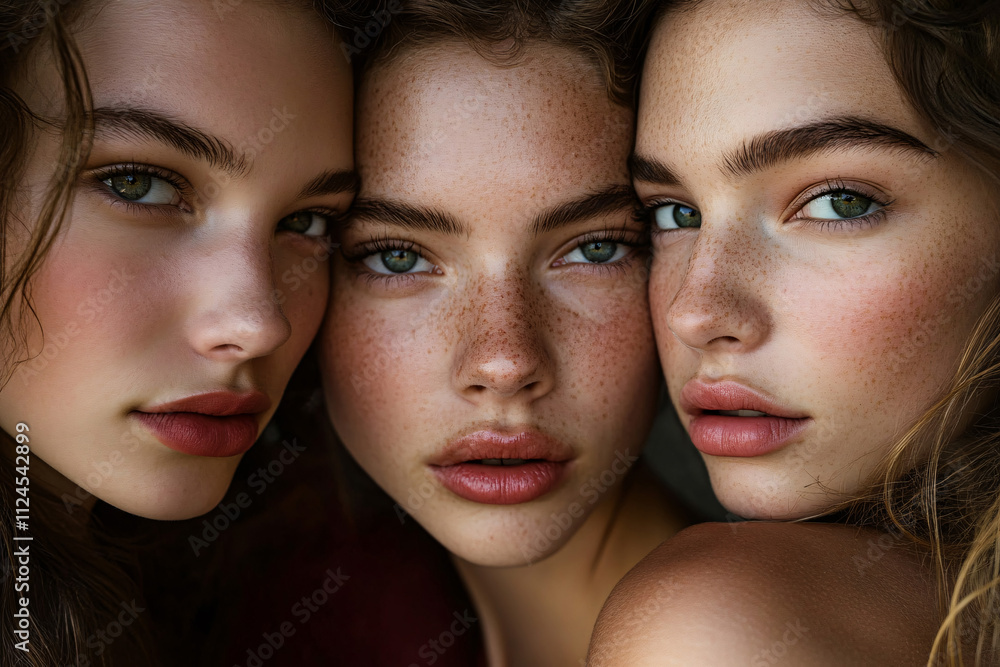 Beauty, happy and skincare women group smile together with healthy, glowing and clean skin. Diverse and natural cosmetic model girls smiling with satisfaction on studio background.
Beauty, happy and skincare women group smile together with healthy, glowing and clean skin. Diverse and natural cosmetic model girls smiling with satisfaction on studio background.