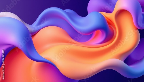 Abstract Colorful Fluid Swirls Design