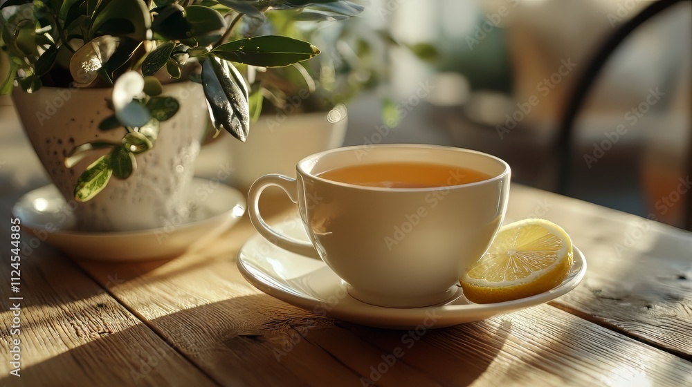 Fototapeta premium Warm Lemon Tea in Sunlight