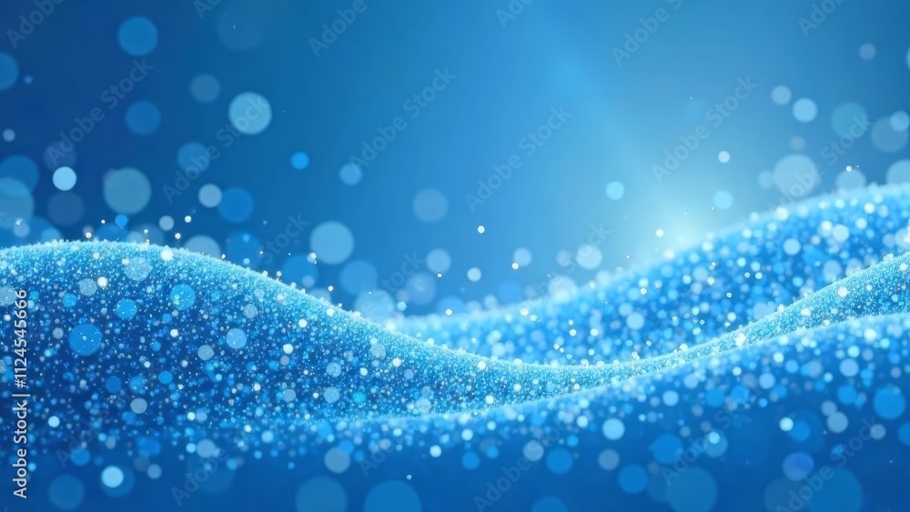 Light blue abstract festive background with waves of glowing particles, shimmering glitter. Christmas and new year concept. Light blue abstract festive background with waves of glowing particles, shimmering glitter. Christmas and new year concept.