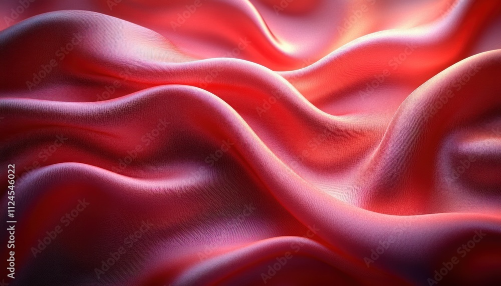 Obraz premium luxurious red silk fabric texture elegant flowing satin background romantic design beauty rich textile silky smooth curtain