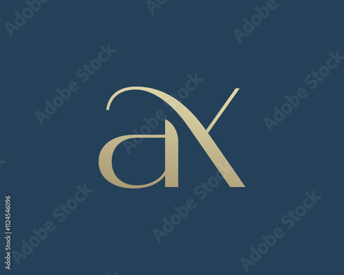 AX letter logo icon design. Classic style luxury initials monogram. photo