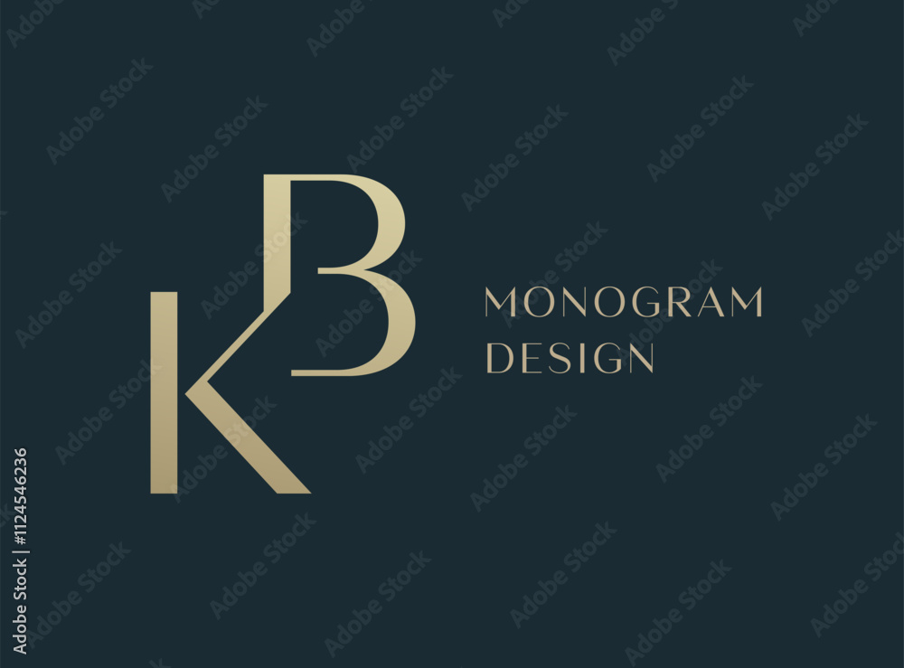KB or BK letter logo icon design. Classic style luxury initials monogram. KB or BK letter logo icon design. Classic style luxury initials monogram.