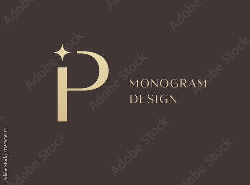 IP or PI letter logo icon design. Classic style luxury initials monogram.