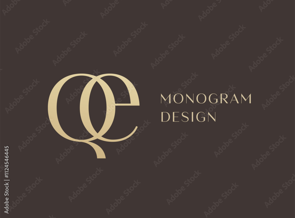 QE letter logo icon design. Classic style luxury initials monogram.