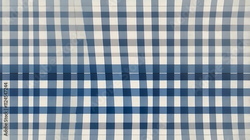 Abstract Blue and White Checkered Pattern Design