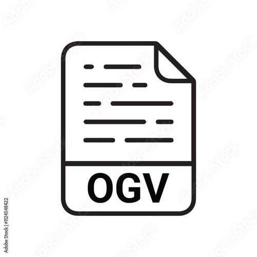 OGV icon, OGV outline vector icon. Thin line black OGV icon, flat vector simple element illustration from editable big data concept isolated on white background