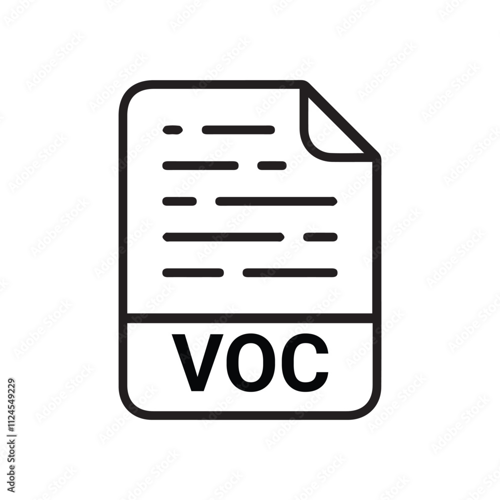 VOC icon, VOC outline vector icon. Thin line black VOC icon, flat vector simple element illustration from editable big data concept isolated on white background VOC icon, VOC outline vector icon. Thin line black VOC icon, flat vector simple element illustration from editable big data concept isolated on white background