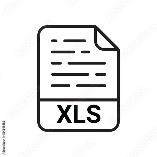 XLS format file isolated on white background. XLS icon. Vector stock