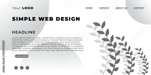 Creative horizontal website landing page design. Abstract geometric background