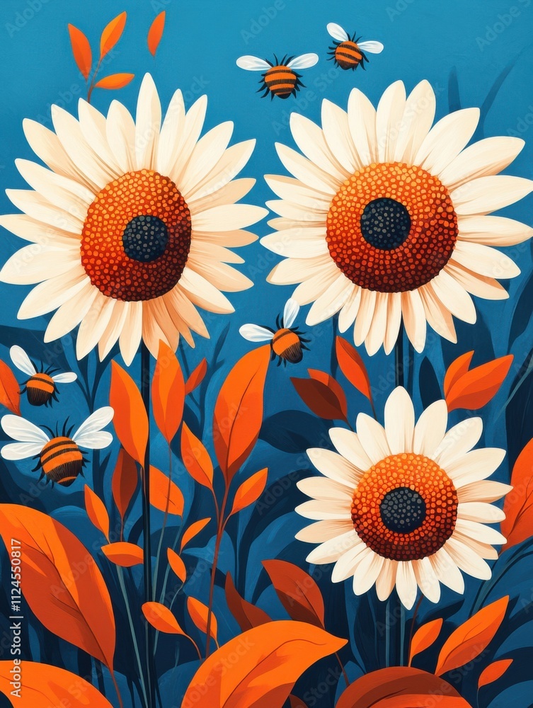 Minimalist Summer Blooms: A Matisse-Inspired Modern Vision Minimalist Summer Blooms: A Matisse-Inspired Modern Vision