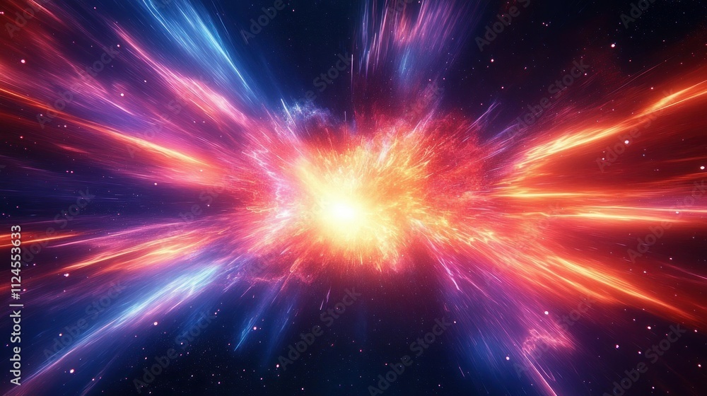 Hyperspace Warp Light Burst Tunnel Cosmic Explosion Abstract Background Hyperspace Warp Light Burst Tunnel Cosmic Explosion Abstract Background