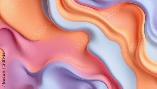 Abstract Pastel Swirls of Color Fluid Design