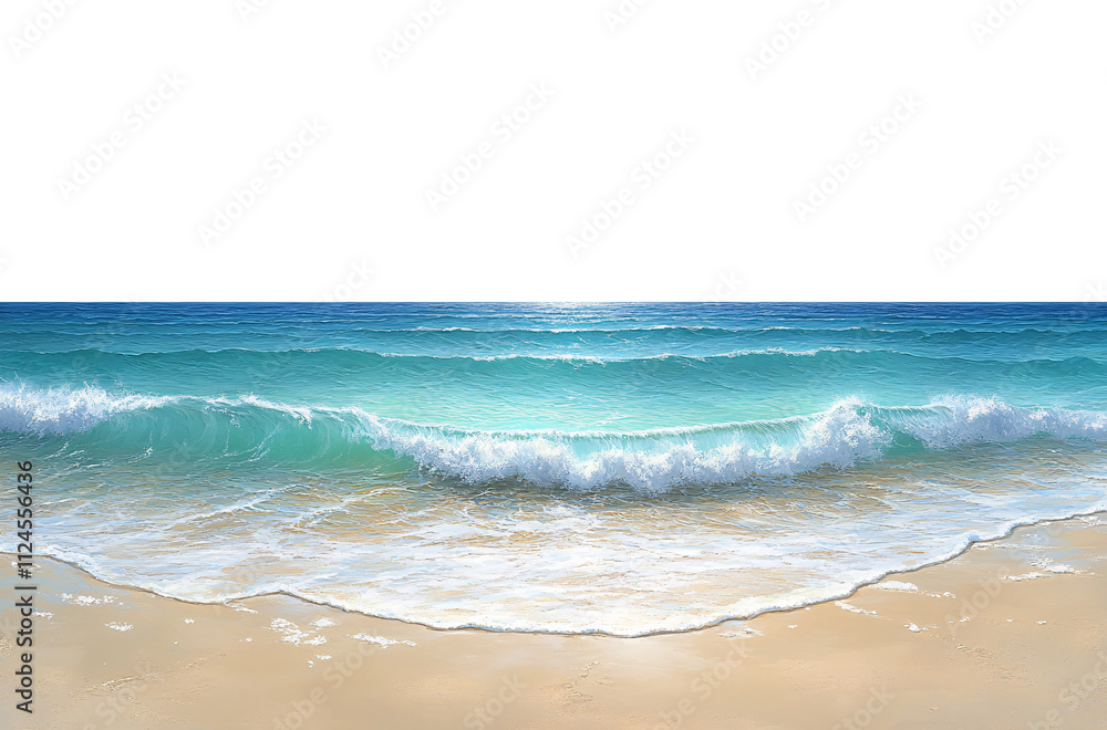 Beach Sea Wave Realistic On Transparent Background Beach Sea Wave Realistic On Transparent Background