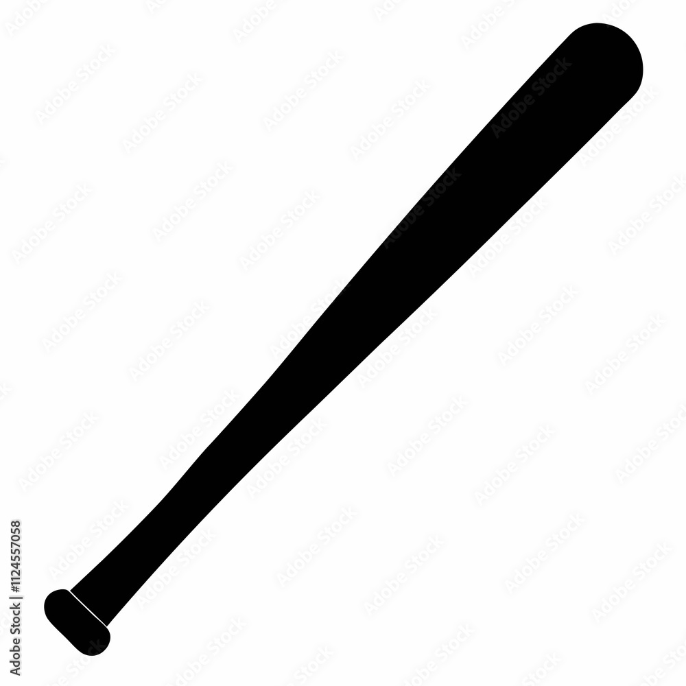 Black Silhouette of a Baseball Bat Vector Art Illustration Black Silhouette of a Baseball Bat Vector Art Illustration