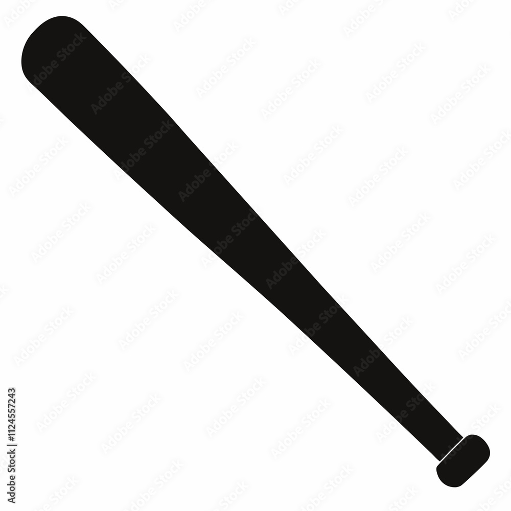 Black Silhouette of a Baseball Bat Vector Art Illustration Black Silhouette of a Baseball Bat Vector Art Illustration